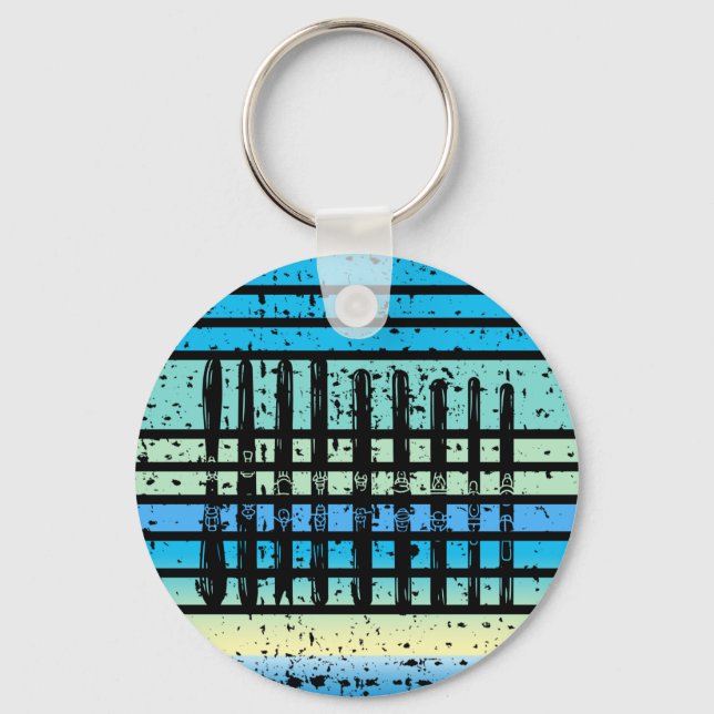 Skiing - Ski Boards Collection Funny Skiing Key Ring (Front)