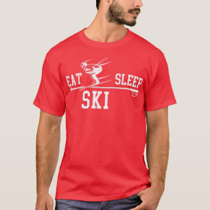 Skiing Ski Eat Sleep Repeat Winter Snow Sport Skie T-Shirt