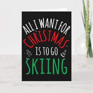 Skiing Ski - Group Matching Family Christmas Funny Card