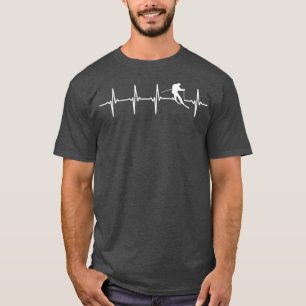 Skiing Ski Heartbeat gift for skiers T-Shirt