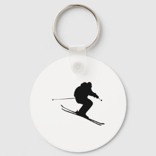 Skiing Ski Key Ring