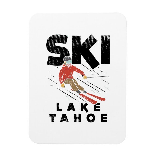 Skiing - Ski Lake Tahoe Magnet (Vertical)