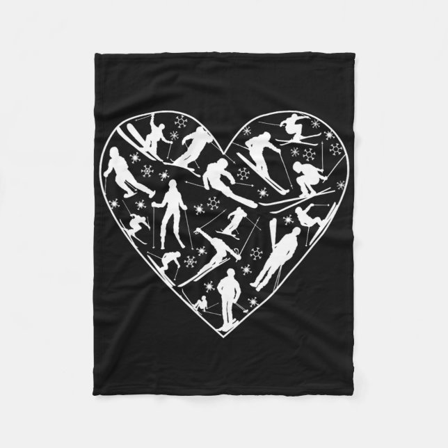 Skiing Ski Lover  Fleece Blanket (Front)