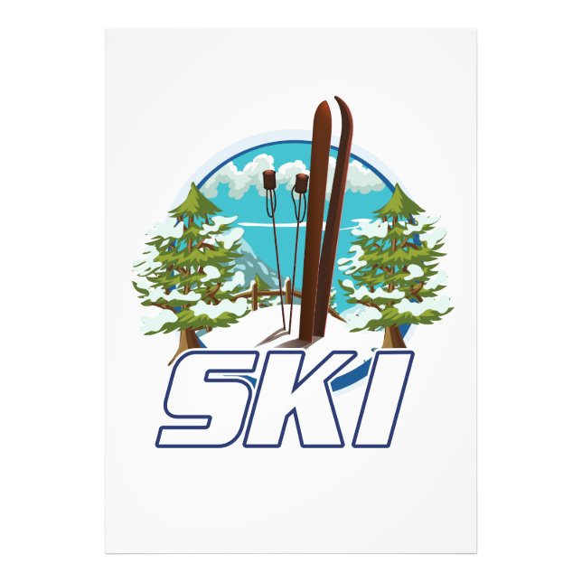 Skiing, ski poster logo. (Front)