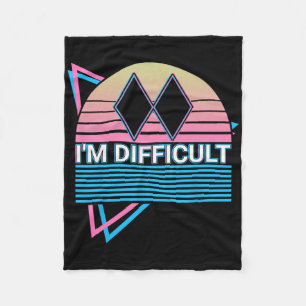 Skiing Ski Retro I'm Difficult Fleece Blanket