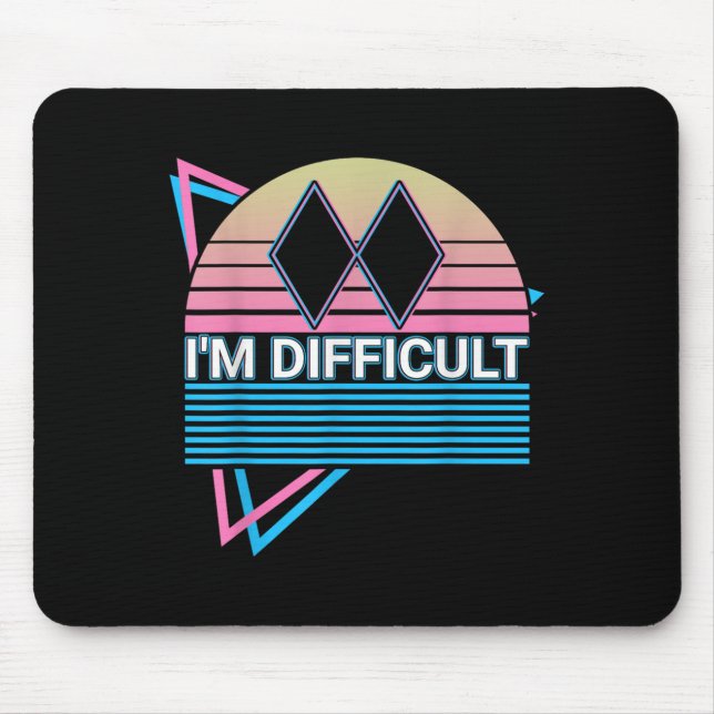 Skiing Ski Retro Im Difficult  Mouse Pad (Front)