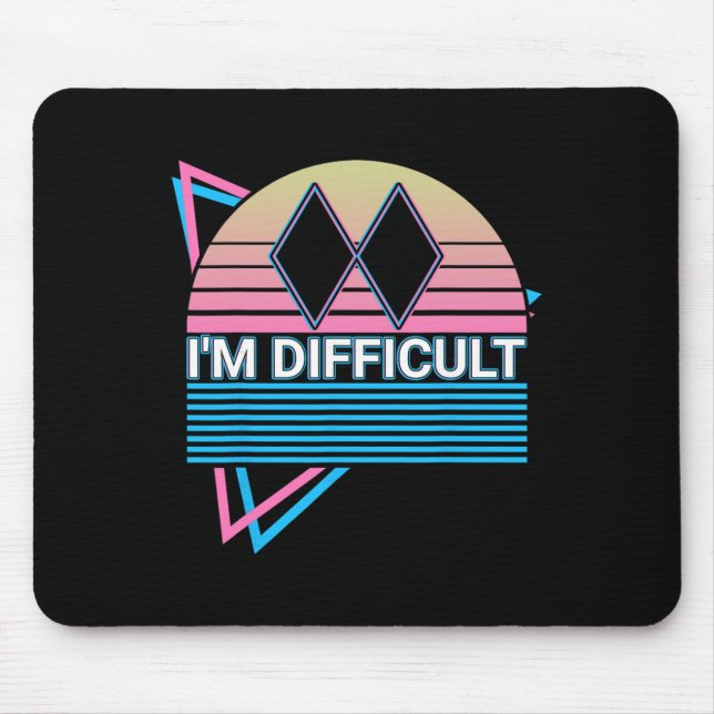Skiing Ski Retro I'm Difficult  Mouse Pad (Front)