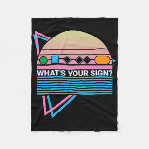 Skiing Ski Retro What's Your Sign Fleece Blanket