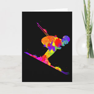 Skiing Ski Skier Men Boys Kids 1 Card