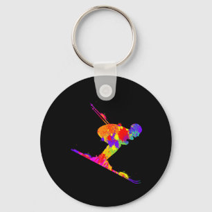 Skiing Ski Skier Men Boys Kids _1  Key Ring