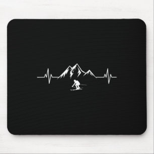 Skiing Ski Skier Mountain Heartbeat Shirt Nature S Mouse Pad