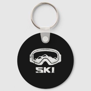 Skiing Ski Snow Mountain Winter Skier Tee Perfect  Key Ring