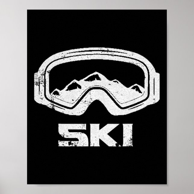 Skiing Ski Snow Mountain Winter Skier Tee Perfect  Poster (Front)