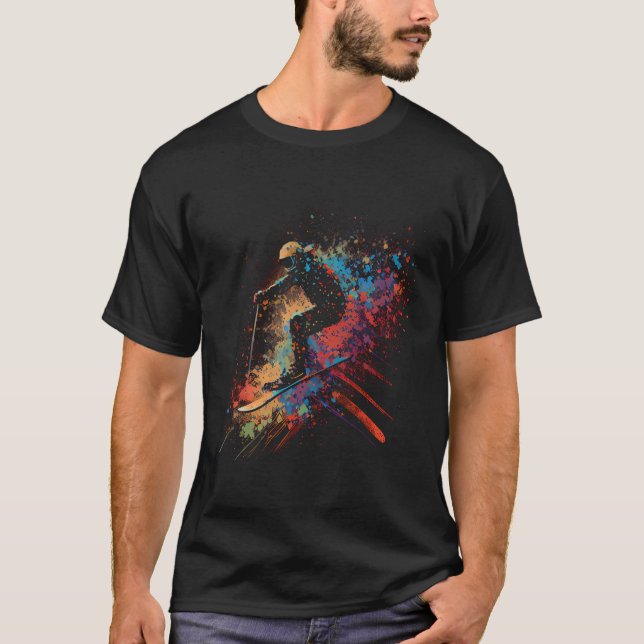 Skiing Ski T-Shirt (Front)
