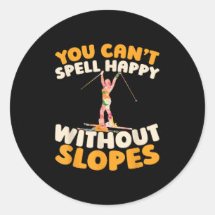 Skiing Ski - Winter Sports Skier _1  Classic Round Sticker