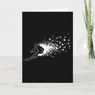 Skiing Skier Freestyle Powder Burst Mountain Snow Card