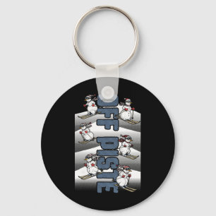 Skiing Skier Funny Ski Snowman Off Piste Downhill Key Ring