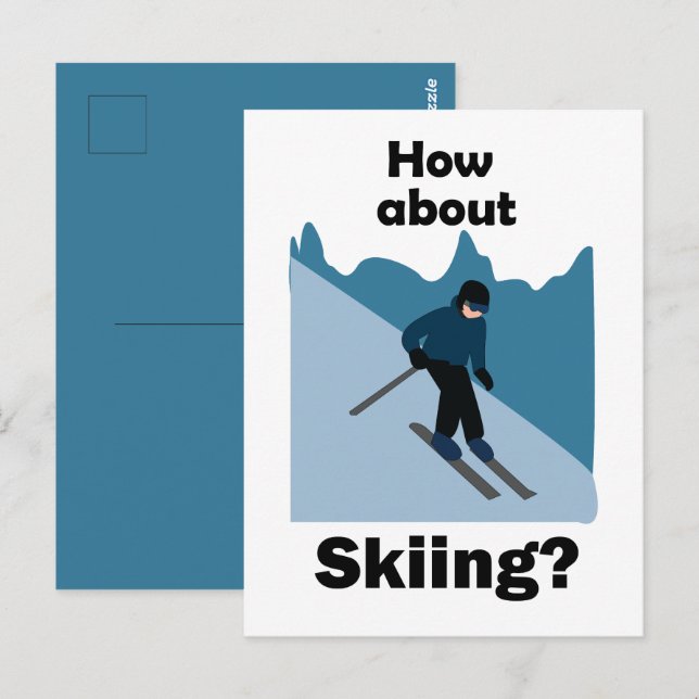 Skiing Skier How About Skiing Ski  Postcard (Front/Back)