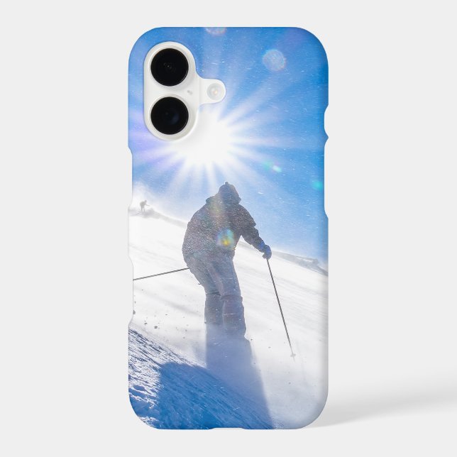 Skiing Skier Ski Hill Mountain Hill Winter Snow iPhone Case (Back)