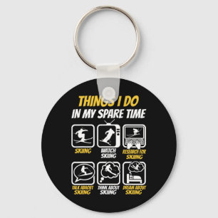 Skiing Skier Ski Snow Winter Sports Enthusiasts Fu Key Ring