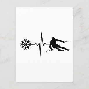 Skiing - Skiing Heartbeat Skier Gift Postcard