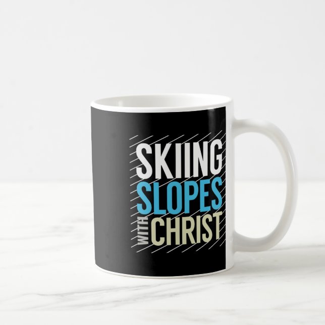 Skiing Slopes With Jesus  Coffee Mug (Right)