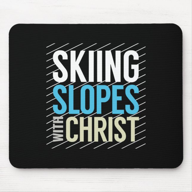 Skiing Slopes With Jesus  Mouse Pad (Front)