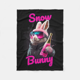 Skiing Snow Bunny Après-ski Fleece Blanket