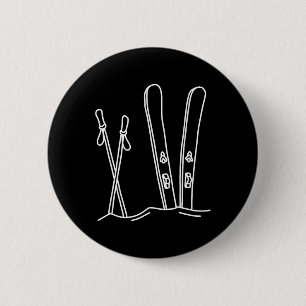Skiing Snow Ski Winter Nature Alpine Mountain Skie 6 Cm Round Badge