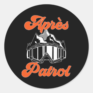 Skiing Snowboarding Goggles Après Patrol Skier Ski Classic Round Sticker