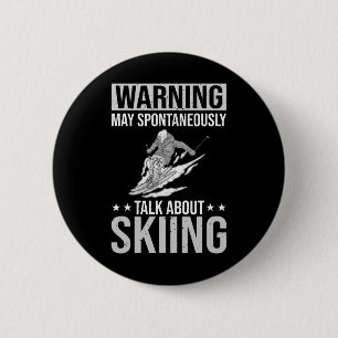 Skiing Sports Funny Ski Training Competition  6 Cm Round Badge
