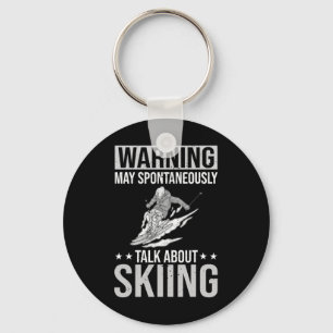 Skiing Sports Funny Ski Training Competition Key Ring