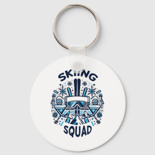 Skiing Squad Ski Gear For Skiing Snow Adventurers Key Ring