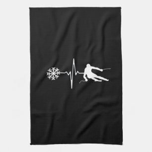 Skiing Tea Towel