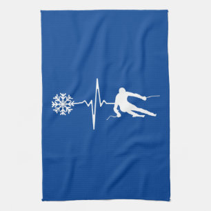 Skiing Tea Towel