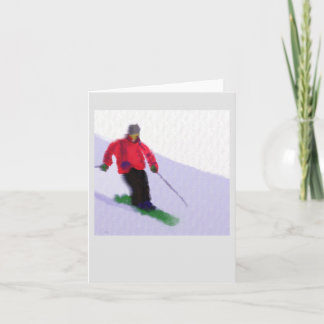 Skiing the Slopes Art Card