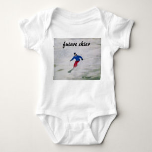 Skiing themed baby vest baby bodysuit