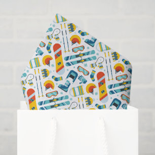 Skiing Tissue Paper, Decoupage Snowboarding Paper