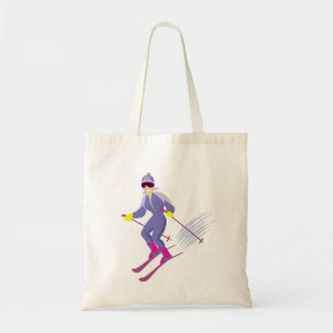 Skiing Tote Bag