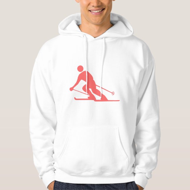 Skiing - Tropical Pink Hoodie (Front)