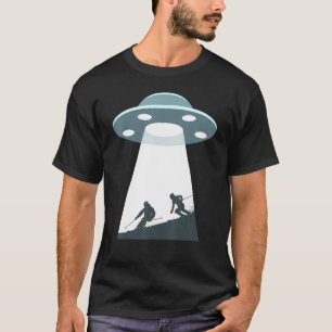 Skiing Ufo Cool Snow Ski Skier T-Shirt