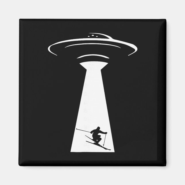 Skiing Ufo Ski Snow Skiing Downhill Skiing  Magnet (Front)