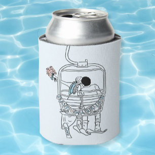 skiing wedding favour can cooler