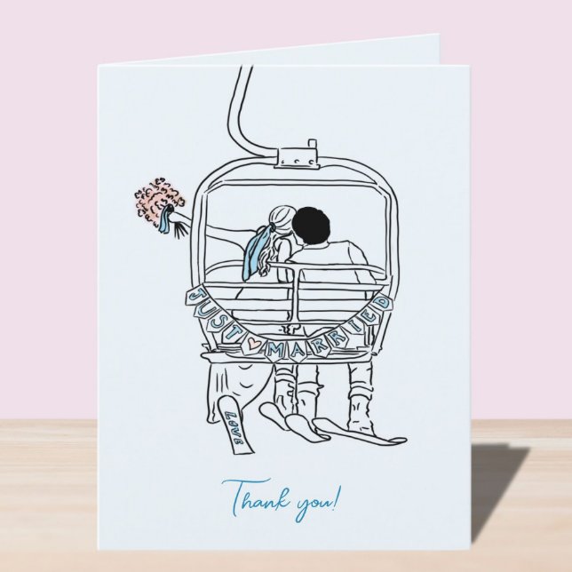 skiing wedding thank you card  (Creator Uploaded)