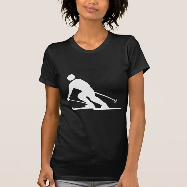 Skiing - White T-Shirt (Front)