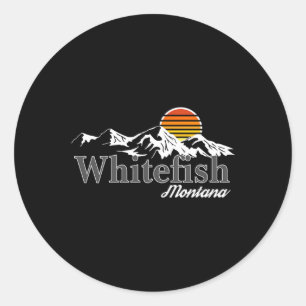Skiing Whitefish Montana Mountain Lover Classic Round Sticker