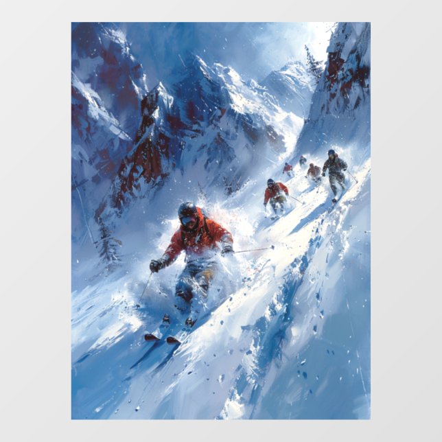 Skiing Window Cling (Sheet)