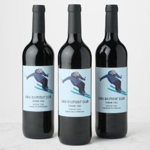 Skiing Wine Label