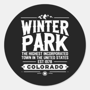 Skiing Winter Park Colorado Skier Ski Souvenir Classic Round Sticker