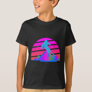 Skiing Winter Skier 80s 90s Retro Pink Slope T-Shirt